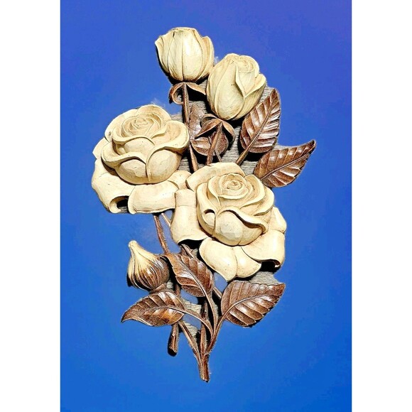 Syroco Other - 1962 SYROCO 🌷 D Rose Flower WALL HANGING Plaque 4460 Made in the USA 1962 MCM